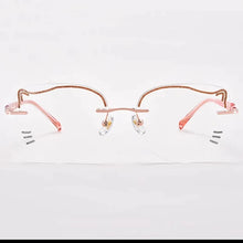 Load image into Gallery viewer, Korean version niche trendy cat ear frameless ladies elegant trendy prescription eyeglasses men personalized  Street eyewear