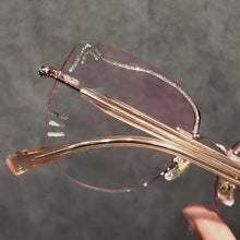 Load image into Gallery viewer, Korean version niche trendy cat ear frameless ladies elegant trendy prescription eyeglasses men personalized  Street eyewear