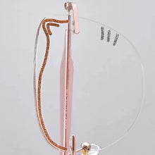 Load image into Gallery viewer, Korean version niche trendy cat ear frameless ladies elegant trendy prescription eyeglasses men personalized  Street eyewear