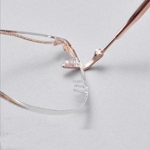 Korean version niche trendy cat ear frameless ladies elegant trendy prescription eyeglasses men personalized  Street eyewear