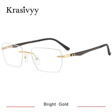 Load image into Gallery viewer, Krasivyy Carbon Fiber Rimless Glasses Frame Men Square Ultralight Myopia Prescription Eyeglasses Males Korean Titanium Eyewear