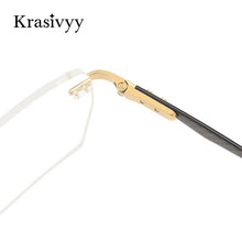 Load image into Gallery viewer, Krasivyy Carbon Fiber Rimless Glasses Frame Men Square Ultralight Myopia Prescription Eyeglasses Males Korean Titanium Eyewear