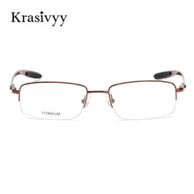 Carica l&#39;immagine nel visualizzatore di Gallery, Krasivyy Half Frame Glasses Men   Carbon Fiber Square Optical Prescription Eyeglasses Women 2020 Myopia Eyewear Frame