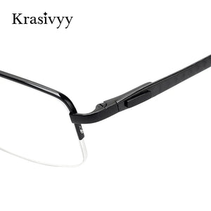 Krasivyy Half Frame Glasses Men   Carbon Fiber Square Optical Prescription Eyeglasses Women 2020 Myopia Eyewear Frame