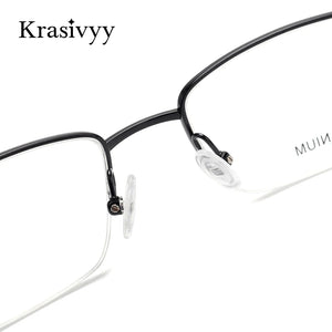Krasivyy Half Frame Glasses Men   Carbon Fiber Square Optical Prescription Eyeglasses Women 2020 Myopia Eyewear Frame