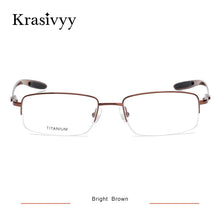 Carica l&#39;immagine nel visualizzatore di Gallery, Krasivyy Half Frame Glasses Men   Carbon Fiber Square Optical Prescription Eyeglasses Women 2020 Myopia Eyewear Frame