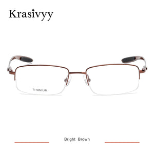 Krasivyy Half Frame Glasses Men   Carbon Fiber Square Optical Prescription Eyeglasses Women 2020 Myopia Eyewear Frame