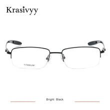 Carica l&#39;immagine nel visualizzatore di Gallery, Krasivyy Half Frame Glasses Men   Carbon Fiber Square Optical Prescription Eyeglasses Women 2020 Myopia Eyewear Frame