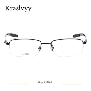 Krasivyy Half Frame Glasses Men   Carbon Fiber Square Optical Prescription Eyeglasses Women 2020 Myopia Eyewear Frame