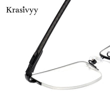 Carica l&#39;immagine nel visualizzatore di Gallery, Krasivyy Half Frame Glasses Men   Carbon Fiber Square Optical Prescription Eyeglasses Women 2020 Myopia Eyewear Frame