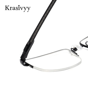 Krasivyy Half Frame Glasses Men   Carbon Fiber Square Optical Prescription Eyeglasses Women 2020 Myopia Eyewear Frame