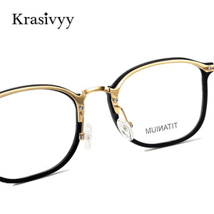 Krasivyy Pure Titanium Glasses Frame Men Square Myopia Prescription Eyeglasses Frames Women  Full-Rim Optical Korean Eyewear