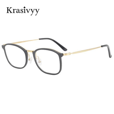 Krasivyy Pure Titanium Glasses Frame Men Square Myopia Prescription Eyeglasses Frames Women  Full-Rim Optical Korean Eyewear
