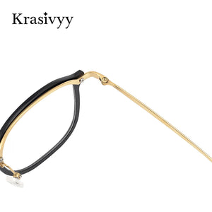 Krasivyy Pure Titanium Glasses Frame Men Square Myopia Prescription Eyeglasses Frames Women  Full-Rim Optical Korean Eyewear