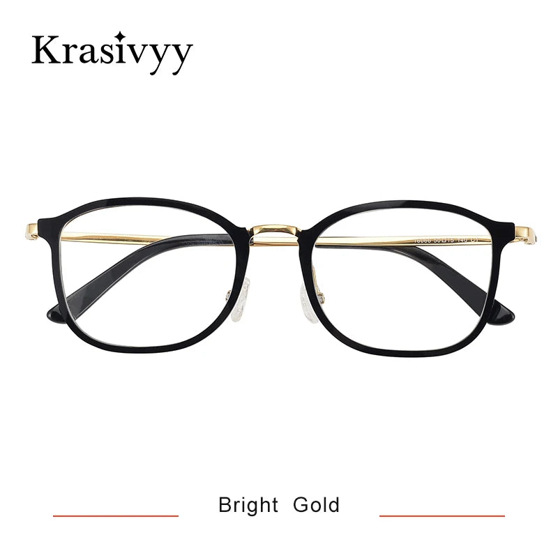 Krasivyy Pure Titanium Glasses Frame Men Square Myopia Prescription Eyeglasses Frames Women  Full-Rim Optical Korean Eyewear