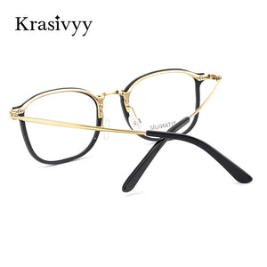 Krasivyy Pure Titanium Glasses Frame Men Square Myopia Prescription Eyeglasses Frames Women  Full-Rim Optical Korean Eyewear