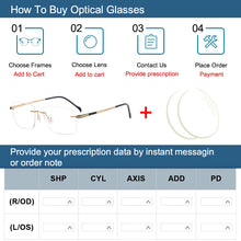 Load image into Gallery viewer, Krasivyy Rimless Titanium Glasses Frames Men   Ultralight Square Males Frameless Optical Prescription Eyeglasses
