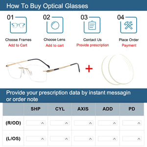 Krasivyy Rimless Titanium Glasses Frames Men   Ultralight Square Males Frameless Optical Prescription Eyeglasses