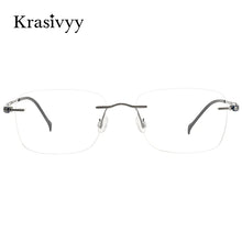 Load image into Gallery viewer, Krasivyy Rimless Titanium Glasses Frames Men   Ultralight Square Males Frameless Optical Prescription Eyeglasses