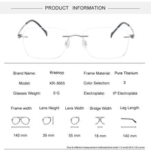 Load image into Gallery viewer, Krasivyy Rimless Titanium Glasses Frames Men   Ultralight Square Males Frameless Optical Prescription Eyeglasses