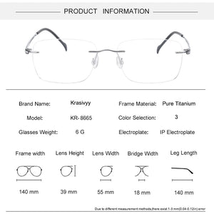 Krasivyy Rimless Titanium Glasses Frames Men   Ultralight Square Males Frameless Optical Prescription Eyeglasses