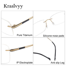Load image into Gallery viewer, Krasivyy Rimless Titanium Glasses Frames Men   Ultralight Square Males Frameless Optical Prescription Eyeglasses