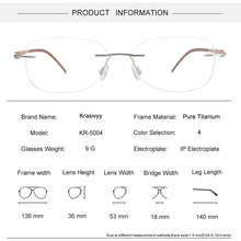 Load image into Gallery viewer, Krasivyy Rimless Titanium Glasses Frames Men Ultralight Screwless Optical Prescription Eyewear Women Oval Korean Eyeglasses
