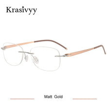 Load image into Gallery viewer, Krasivyy Rimless Titanium Glasses Frames Men Ultralight Screwless Optical Prescription Eyewear Women Oval Korean Eyeglasses