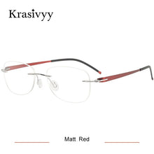 Load image into Gallery viewer, Krasivyy Rimless Titanium Glasses Frames Men Ultralight Screwless Optical Prescription Eyewear Women Oval Korean Eyeglasses