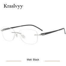Load image into Gallery viewer, Krasivyy Rimless Titanium Glasses Frames Men Ultralight Screwless Optical Prescription Eyewear Women Oval Korean Eyeglasses