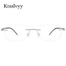 Load image into Gallery viewer, Krasivyy Rimless Titanium Glasses Frames Men Ultralight Screwless Optical Prescription Eyewear Women Oval Korean Eyeglasses