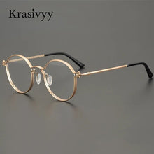 Load image into Gallery viewer, Krasivyy Vintage Pure Titanium Glasses Frame Men Round Luxury Brand Myopia Prescription Eyeglasses Women Italy Optical Eyewear