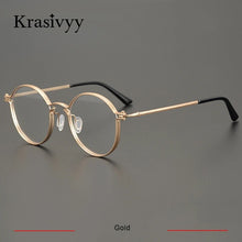 Load image into Gallery viewer, Krasivyy Vintage Pure Titanium Glasses Frame Men Round Luxury Brand Myopia Prescription Eyeglasses Women Italy Optical Eyewear