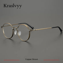 Load image into Gallery viewer, Krasivyy Vintage Pure Titanium Glasses Frame Men Round Luxury Brand Myopia Prescription Eyeglasses Women Italy Optical Eyewear