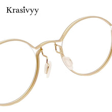Load image into Gallery viewer, Krasivyy Vintage Pure Titanium Glasses Frame Men Round Luxury Brand Myopia Prescription Eyeglasses Women Italy Optical Eyewear