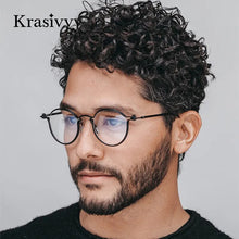 Load image into Gallery viewer, Krasivyy Vintage Pure Titanium Glasses Frame Men Round Luxury Brand Myopia Prescription Eyeglasses Women Italy Optical Eyewear