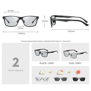 LM Photochromic Trending Styles Aluminium Magnesium Glass Square Men Sunglasses Women Polarized Sun glasses Sport Oculos de sol