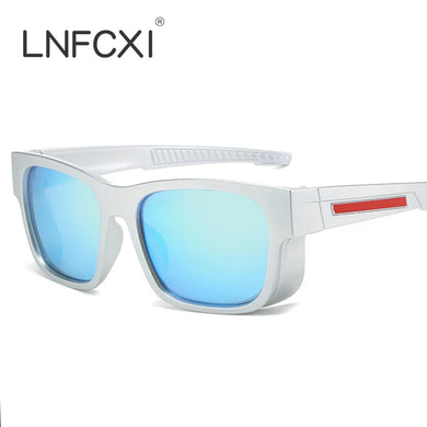 LNFCXI Sports Sunglasses For Women Square Mirror Goggle Sun Glasses Y2k Steampunk Eyewear Shades For Men Outdoor