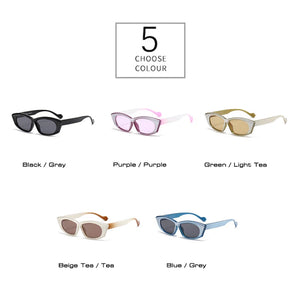 LNFCXI New Quality Silver Purple Unique Cat Eye Women Sunglasses Retro Double Color Men Trending Sun Glasses Shades UV400