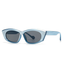 Carica l&#39;immagine nel visualizzatore di Gallery, LNFCXI New Quality Silver Purple Unique Cat Eye Women Sunglasses Retro Double Color Men Trending Sun Glasses Shades UV400