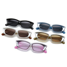 Carica l&#39;immagine nel visualizzatore di Gallery, LNFCXI New Quality Silver Purple Unique Cat Eye Women Sunglasses Retro Double Color Men Trending Sun Glasses Shades UV400