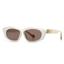 Carica l&#39;immagine nel visualizzatore di Gallery, LNFCXI New Quality Silver Purple Unique Cat Eye Women Sunglasses Retro Double Color Men Trending Sun Glasses Shades UV400