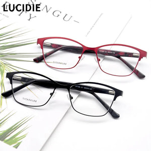 LUCIDIE  Fashion Brand Design Titanium Square Optical Eyeglasses Frame Men Women Glasses Unisex Myopia Prescription Eyewear