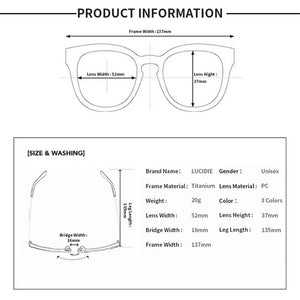 LUCIDIE  Fashion Brand Design Titanium Square Optical Eyeglasses Frame Men Women Glasses Unisex Myopia Prescription Eyewear