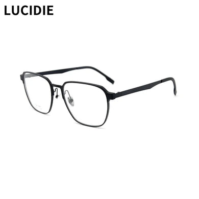 LUCIDIE  Square Ultralight Glasses Man Aluminum Eyeglasses Clear Lens Oversized Frame Female Myopia Prescription Eyewear
