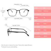 Load image into Gallery viewer, LUCIDIE  Square Ultralight Glasses Man Aluminum Eyeglasses Clear Lens Oversized Frame Female Myopia Prescription Eyewear