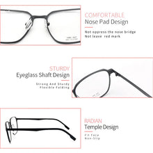 Load image into Gallery viewer, LUCIDIE  Square Ultralight Glasses Man Aluminum Eyeglasses Clear Lens Oversized Frame Female Myopia Prescription Eyewear