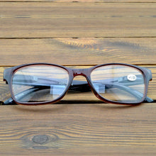 Carica l&#39;immagine nel visualizzatore di Gallery, Ladies Rectangle Brown Frame Point Diamond Decoration Handcrafted Eyeglasses Reading Glasses +0.75 +1 +1.25 +1.5 +1.75 To +4