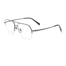 Load image into Gallery viewer, Large Size Eyeglasses Man  Retro Ultra Light Alloy Eyewear Pilot Double Bridge Glasses Optical Prescription Frame Woman