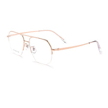 Load image into Gallery viewer, Large Size Eyeglasses Man  Retro Ultra Light Alloy Eyewear Pilot Double Bridge Glasses Optical Prescription Frame Woman